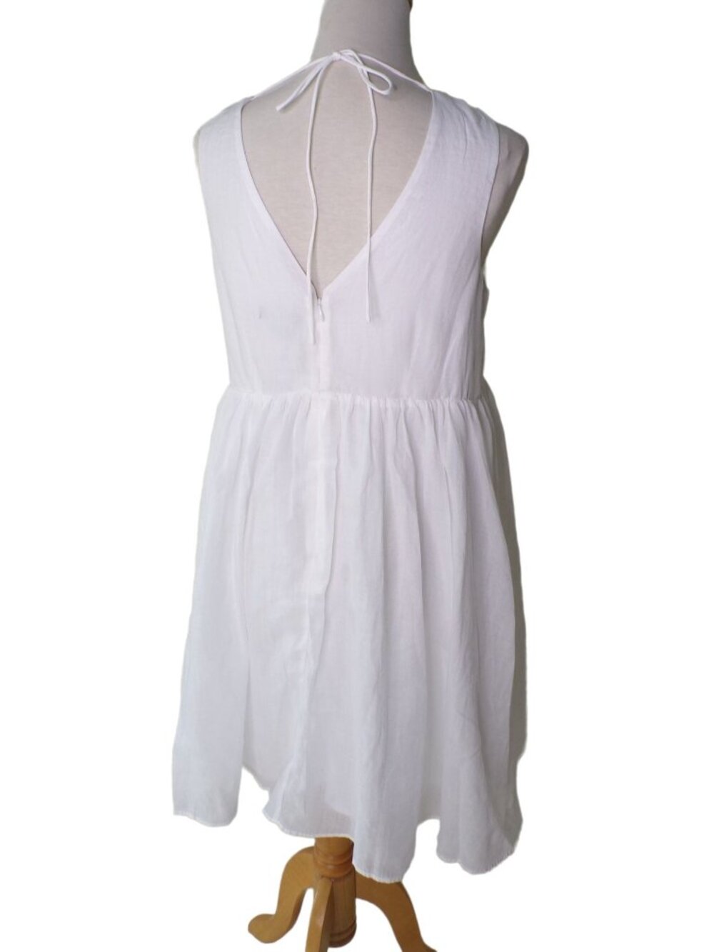 🆕J CREW Swingy V-Neck Mini Dress White Ramie XX-Large #BI661 NWT - Picture 6 of 6